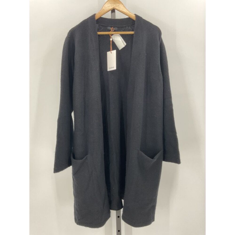 Quince Women's Superfine Merino Wool Sweater Coat Black M